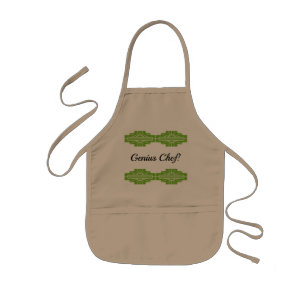 Art Deco Sunburst Pattern in White and Lime Kids Apron