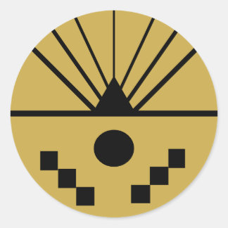 Art Deco Sunrise Classic Round Sticker
