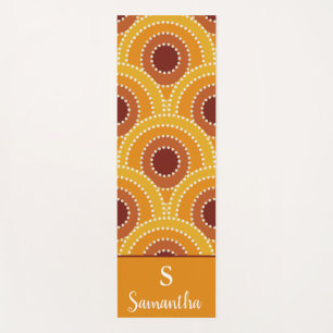 Art Deco Sunrise Retro pattern   monogrammed  Yoga Mat