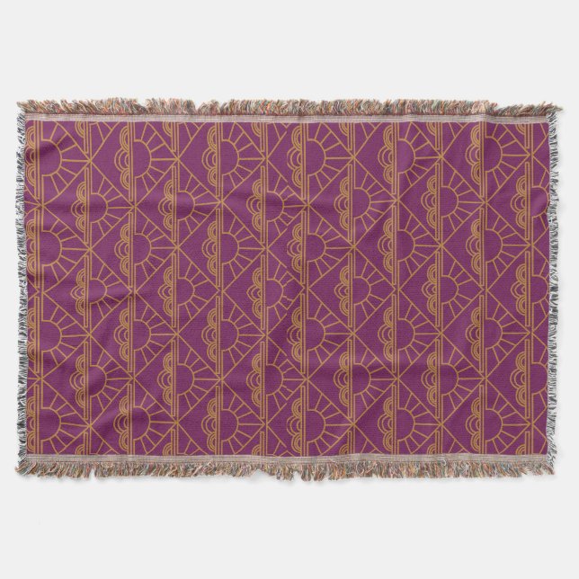 Art Deco Sunrise  Throw Blanket (Front)