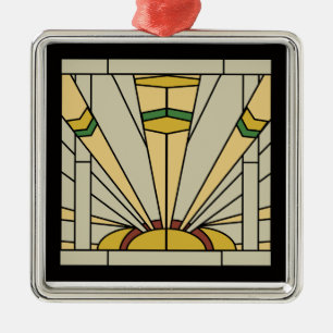 Art Deco Sunshine Metal Ornament