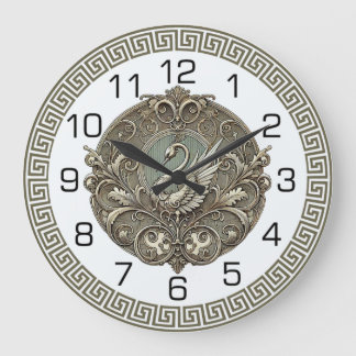Art Deco Swan Large Clock