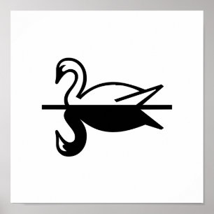 Art Deco Swan Poster