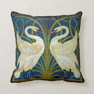 Art Deco Swans Cushion