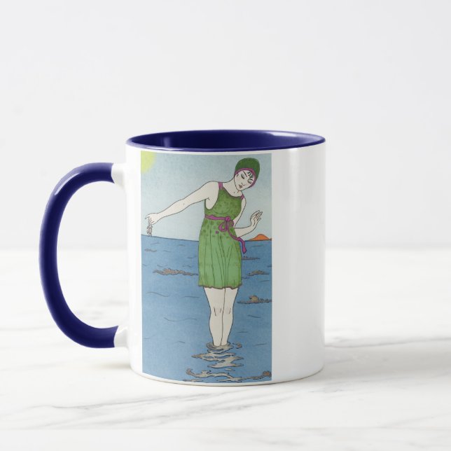Art Deco Swimmer Mug (Left)