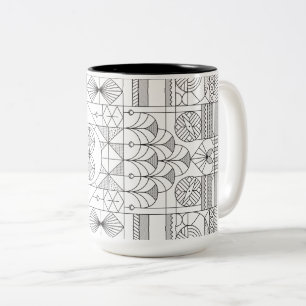 Art Deco Symmetry Line Art Pattern Mug