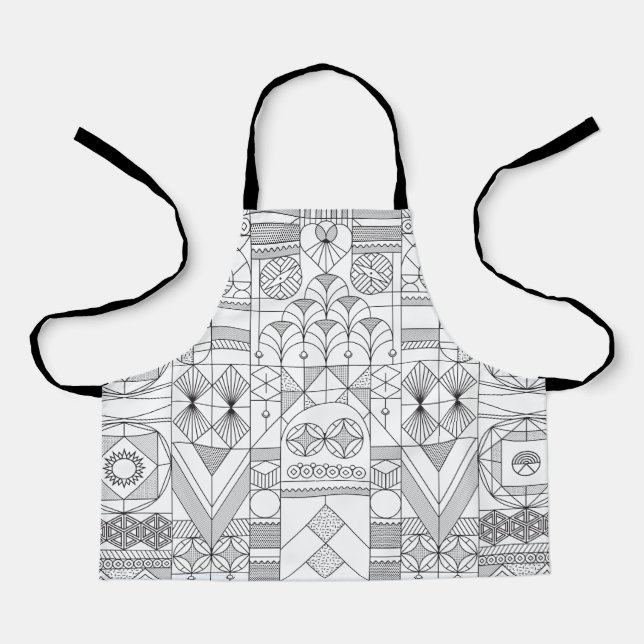 Art Deco Symmetry Lines Apron (Front)