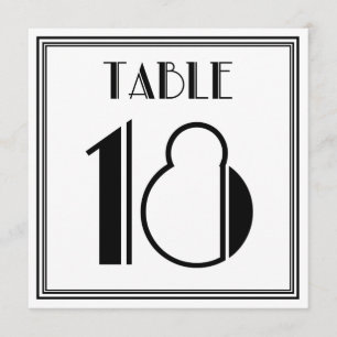 Art Deco Table Number 18