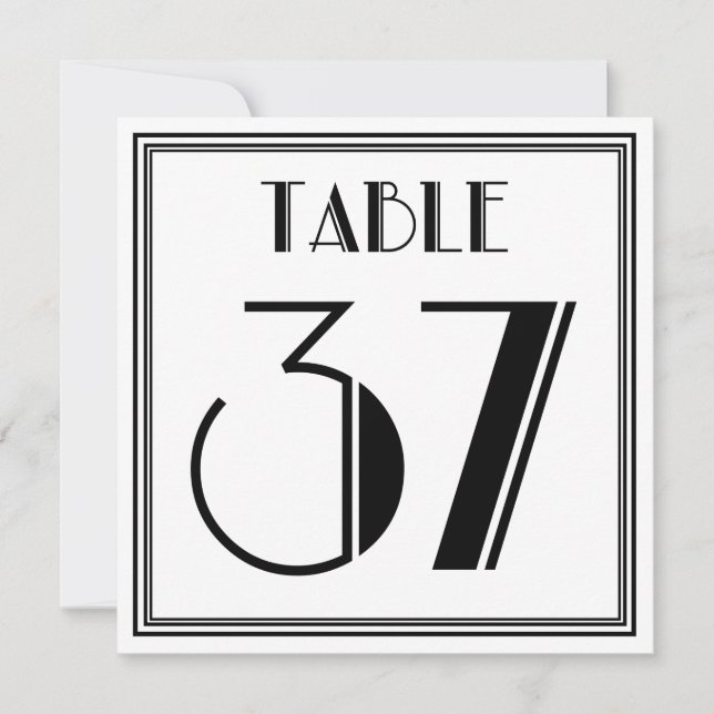 Art Deco Table Number 37 (Front)