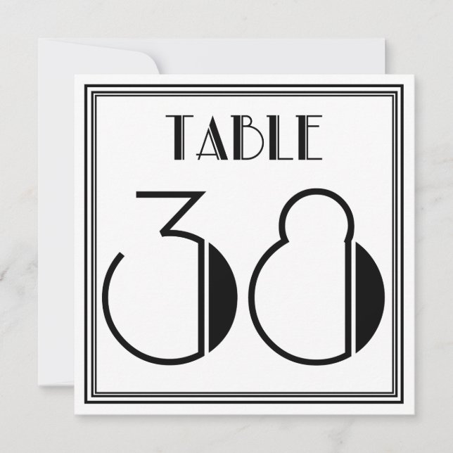 Art Deco Table Number 38 (Front)