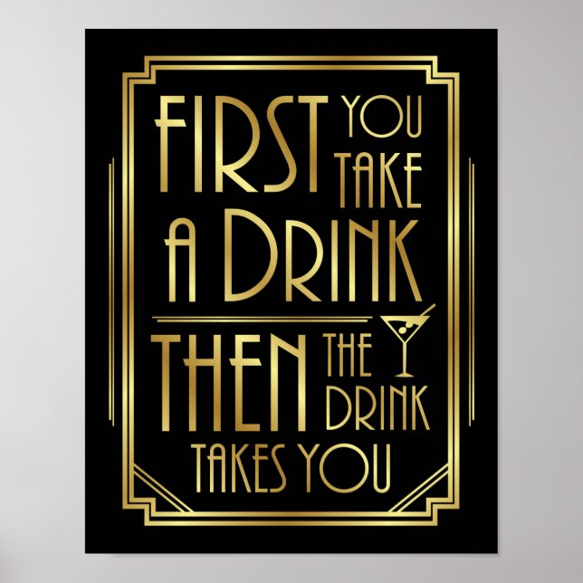 Art Deco TAKE A DRINK Sign Print (Front)