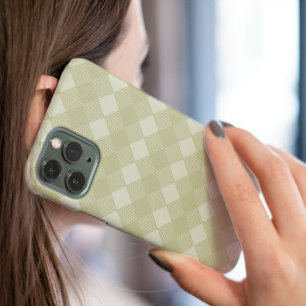 Art Deco Tan Diamonds Circuit Pattern iPhone 15 Case