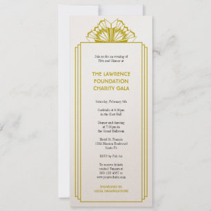Art Deco tan stacked frame glamour formal event Invitation