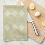 Art Deco Tan Taupe Diamonds Circuit Pattern Tea Towel<br><div class="desc">Add a pop of fun to your kitchen with this two-toned taupe diamonds circuit geometric argyle pattern kitchen towel.</div>