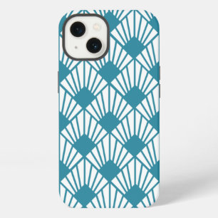 Art Deco Teal Fans iPhone 13 Case