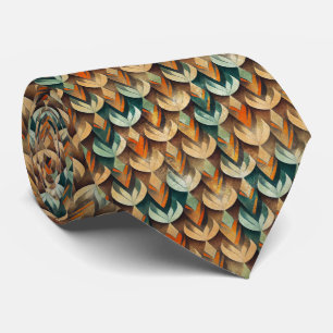 Art Deco Teal & Gold Geometric Pattern (10) Tie
