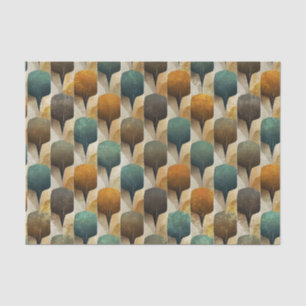 Art Deco Teal & Gold Geometric Pattern (6) Tissue Paper