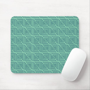 Art Deco Teal Mazes Mouse Pad