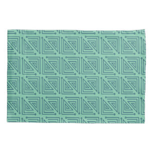 Art Deco Teal Mazes Pillowcase