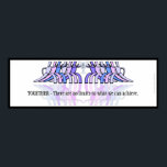 Art Deco Teamwork Motivational Banner (Plum,Blue) Poster<br><div class="desc">Stylish, Art Deco style graphics of 2 teams facing each other raising up a single trophy cup w/a rocket on the launchpad engraved on the front. The caption below: "TOGETHER - There are no limits to what we can achieve." can be kept, changed, or deleted. The 36"x12" is the perfect...</div>