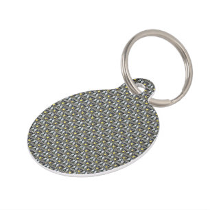 Art Deco Teardrop Abstract Geometric Pattern 1322 Pet Tag