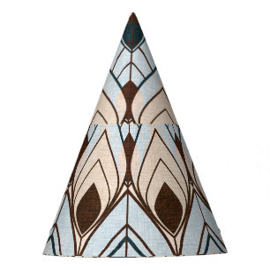 Art Deco: Textured Seamless Ornament. Party Hat