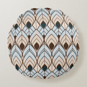 Art Deco: Textured Seamless Ornament. Round Cushion
