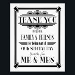 art deco, Thank You sign, wedding sign BLACK TEXT<br><div class="desc">wedding sign</div>