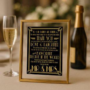 Art Deco Thank You table wedding signs