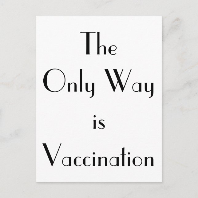 Art Deco The Only Way is Vaccination Postcard (Front)