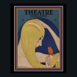 Art Deco Theatre Magazine Poster 16 x 20<br><div class="desc">Beautiful,  Art Deco,  Theatre Magazine Cover- Blonde with Butterfly</div>