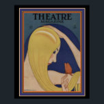 Art Deco Theatre Magazine Poster 16 x 20<br><div class="desc">Beautiful,  Art Deco,  Theatre Magazine Cover- Blonde with Butterfly</div>