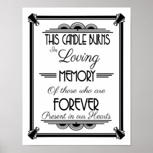 ART DECo, THIS Candles burns in loving memory Poster