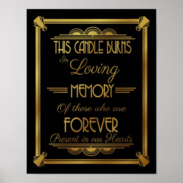 ART DECo, THIS Candles burns in loving memory Poster (Front)