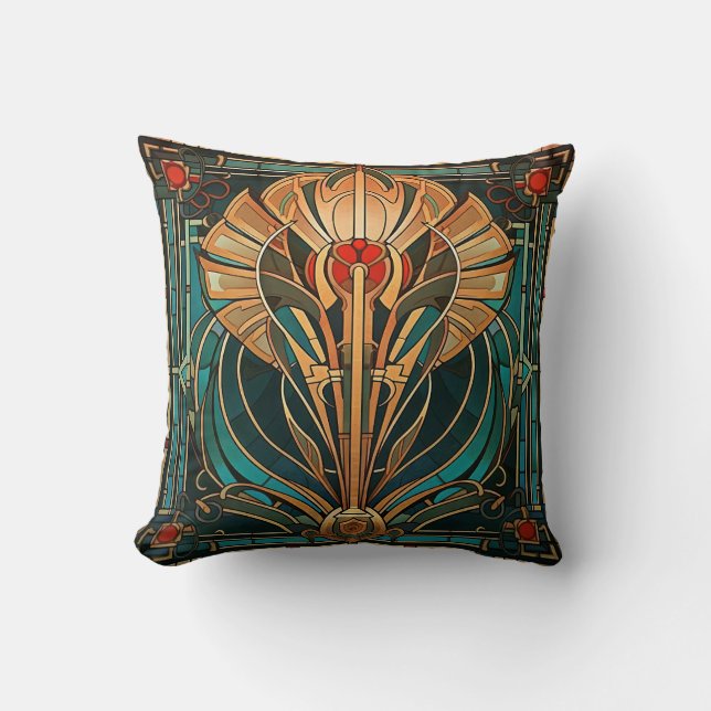Art Deco Throw Pillow (Front)