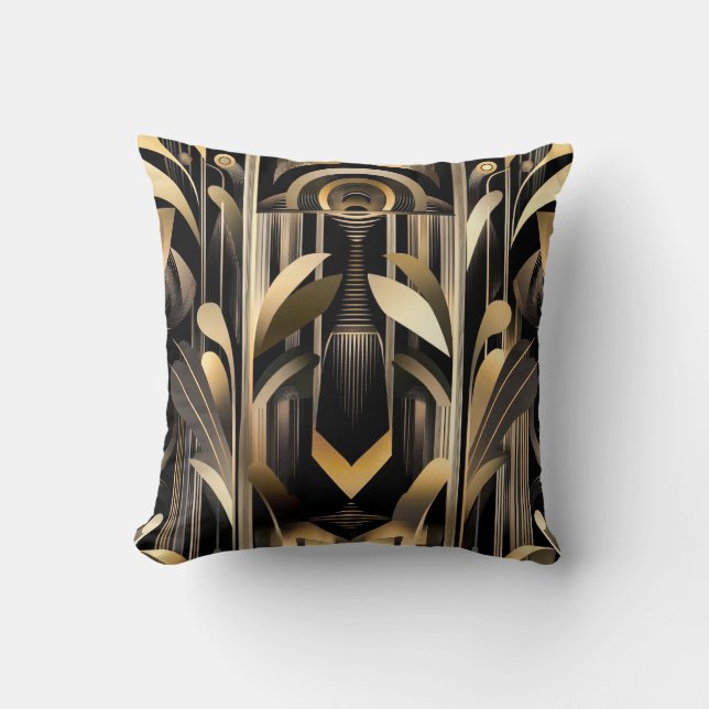 Art Deco Throw Pillow (Front)
