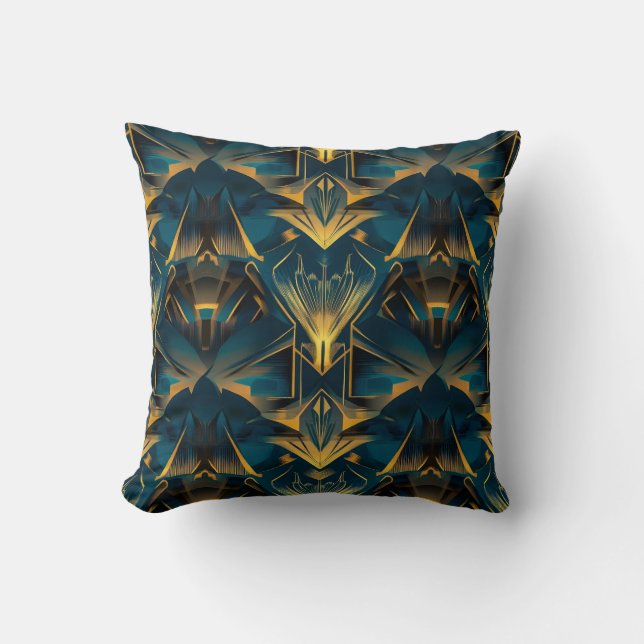 Art Deco Throw Pillow (Front)