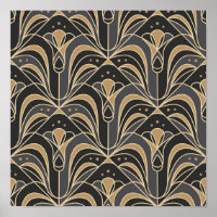 Art Deco Tile Floral. Bluebell flower