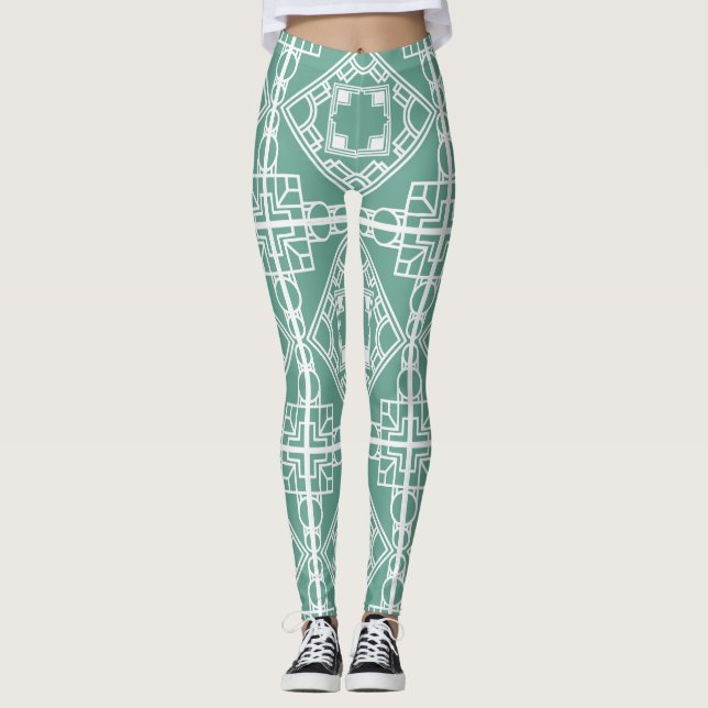 Art Deco Tile  Leggings (Front)