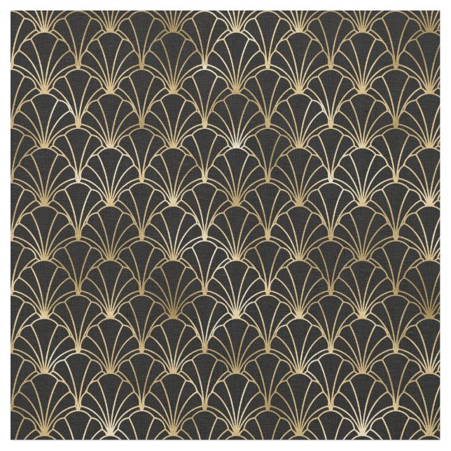 art deco tiled pattern Fabric  (Close Up)