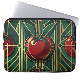 Art Deco Tomato Pattern Laptop Sleeve