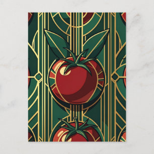Art Deco Tomato Pattern Postcard