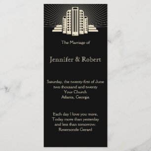 Art Deco Tower Ray Wedding Program