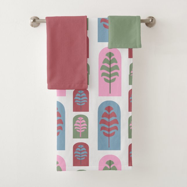 Art Deco Trees  Bath Towel Set (Insitu)