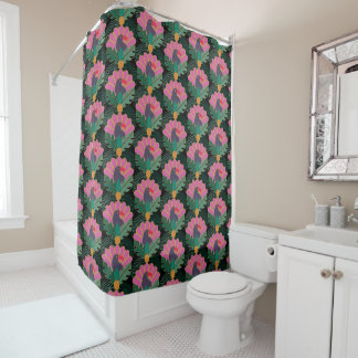 Art Deco Tropical Toucans & Pineapples Shower Curtain