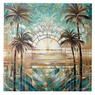 Art Deco Tropics Ceramic Tile