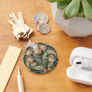 Art Deco Tulips Key Ring