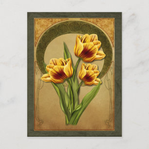 Art Deco Tulips Postcard
