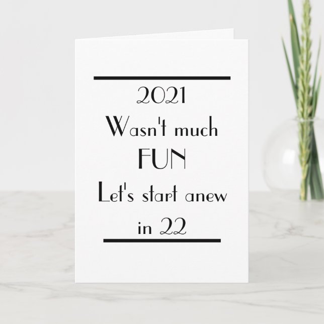 Art Deco Typography 2022 Funny Happy New Year Card (Front)