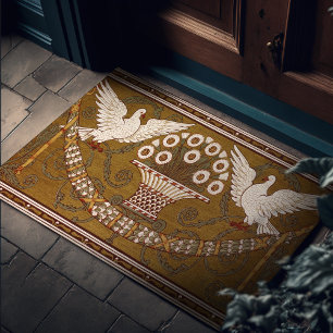 Art Deco Umber Gold Doves by Walter Crane Doormat